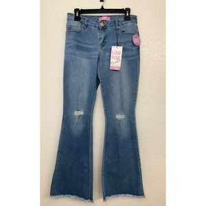 YMI Jeans USA Low Rise Flare Distressed Denim Women's Size 5/27‎